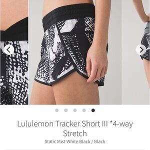 Lululemon Tracker Short III in Black and White Pattern